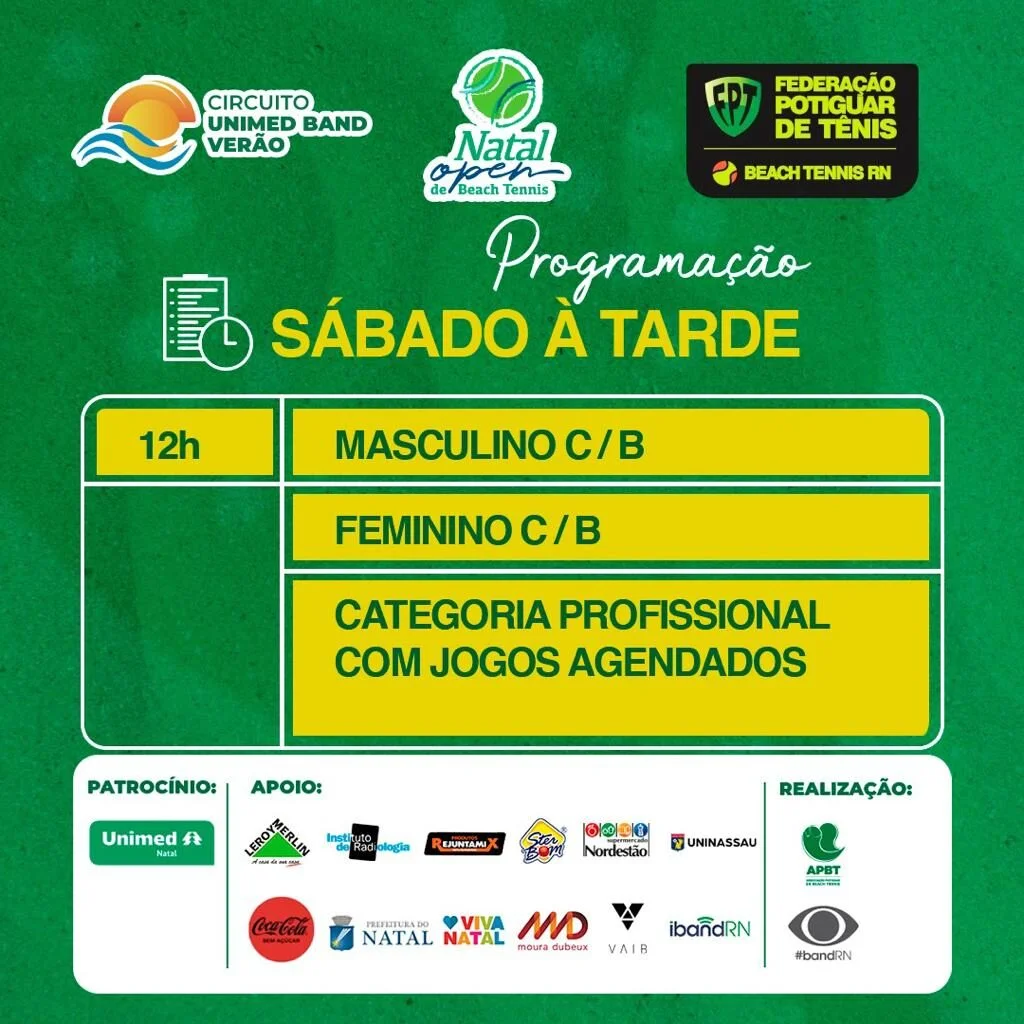 CIRCUITO UNIMED/BAND VERÃO: Praia de Miami recebe mais uma edição do Natal Open de Beach Tennis - BAND RN: Portal de Notícias, Vídeos, Imagens, Entrevistas, Debates e Transmissões Ao Vivo, diretamente da CIRCUITO UNIMED/BAND VERÃO: Praia de Miami recebe mais uma edição do Natal Open de Beach Tennis - BAND RN: Portal de Notícias, Vídeos, Imagens, Entrevistas, Debates e Transmissões Ao Vivo, diretamente da